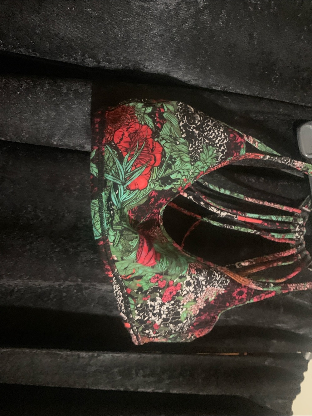 Lululemon Floral Strappy Sports Bra - Red & Green